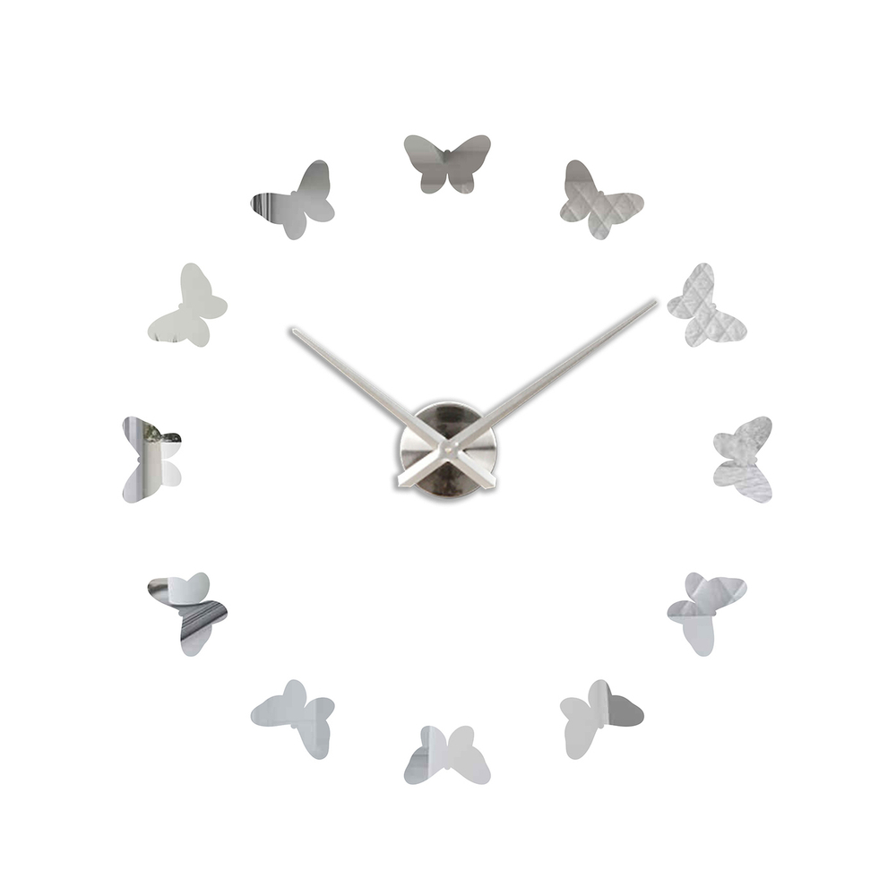 Часы 3d настенные бабочки / Настенные часы 3d на кухню / Большие часы настенные / 3d часы настенные