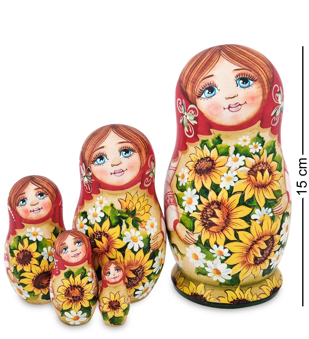 Народные промыслы МР-16/35-A Матрешка 5м «Мария с подсолнухами» бол.