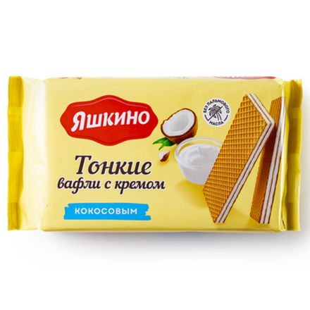 Вафли тонкие С кокосовым кремом 144 гр