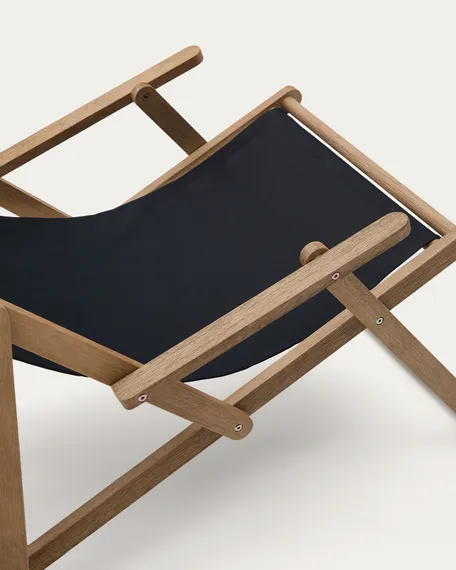 Складное кресло Vilara для улицы из акации черного цвета