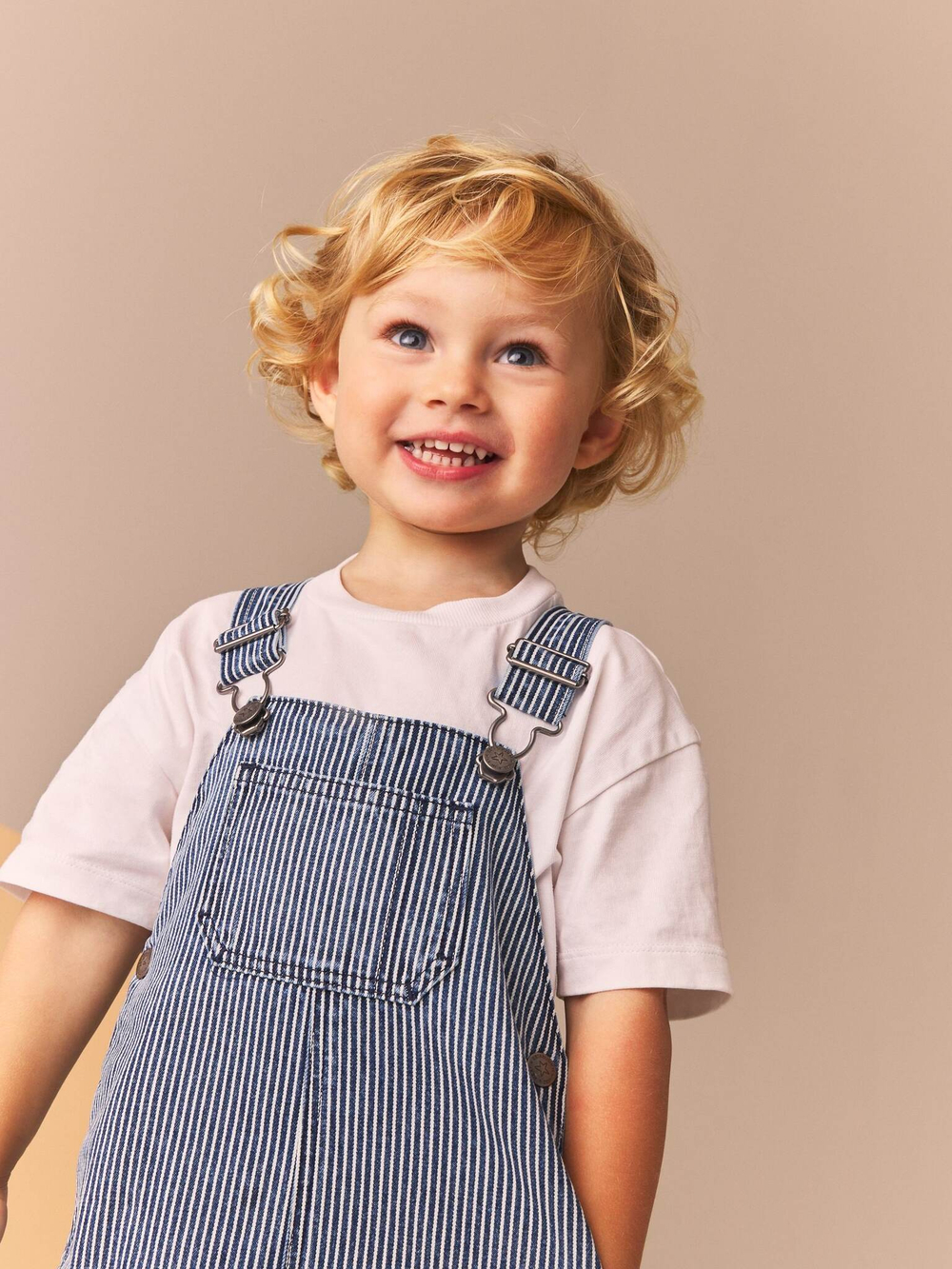 Комбинезон джинсовый для мальчика Next B25-311, Темно-синий, Белый