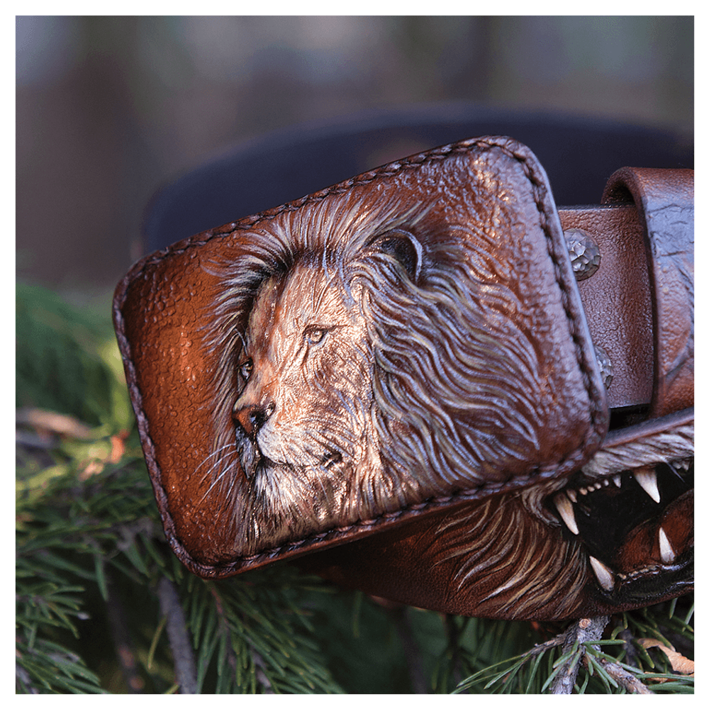 Кожаный ремень «Лев»