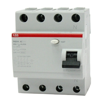 УЗО ABB FH204 AC-25/0,03 4-х полюсное тип AC 25A 30mA 4 модуля 2CSF204002R1250 (ВДТ) 2CSF204004R1250