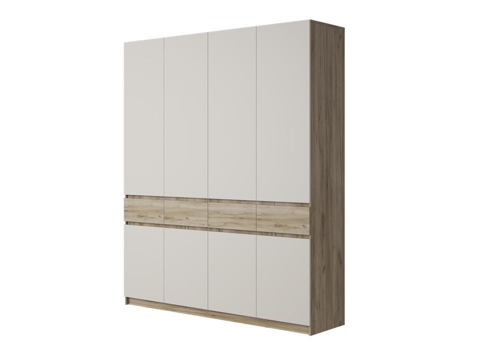 БОСТОН ШК-004 Шкаф 4-ств. ЛДСП (Комплект) Дуб крафт серый / Кашемир