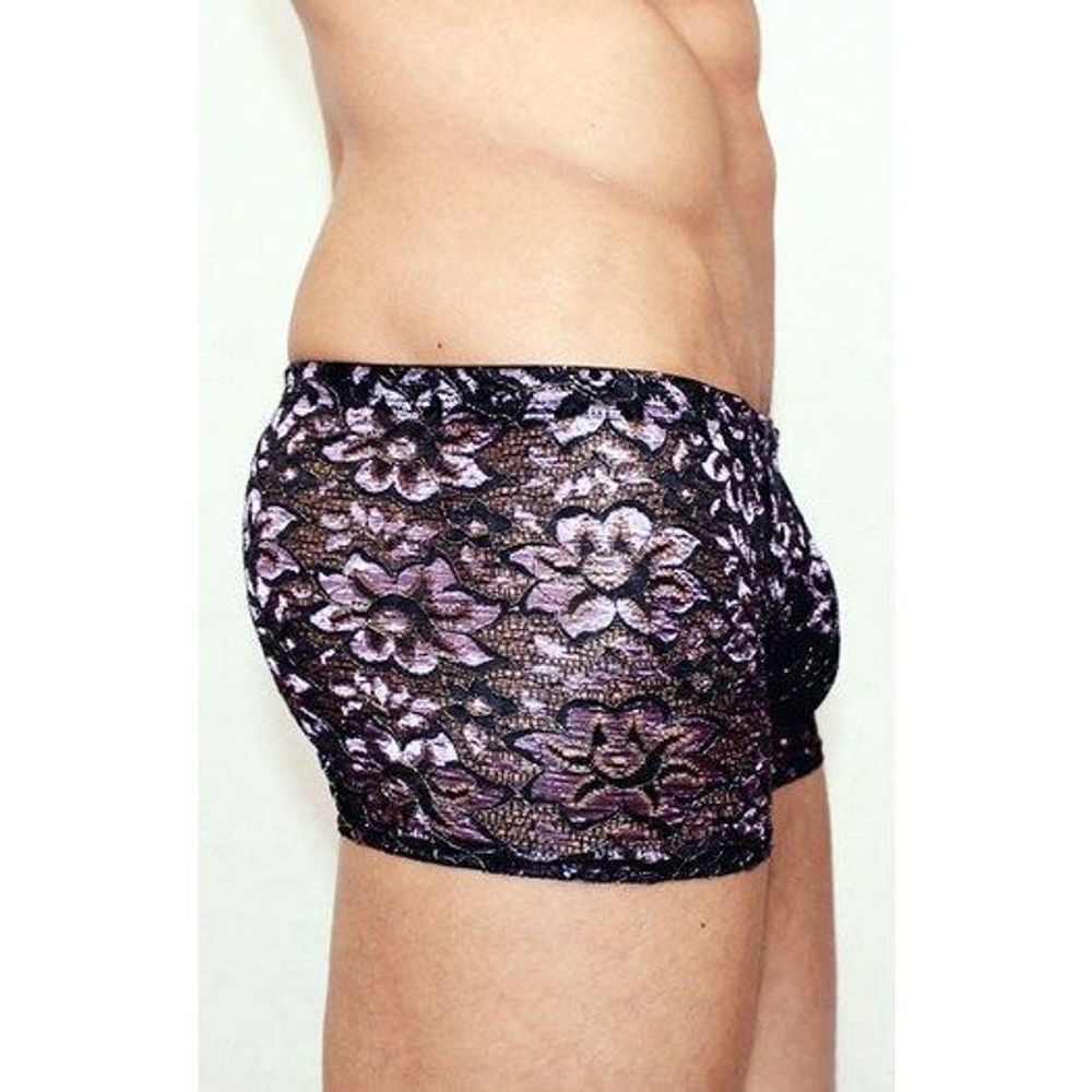 Мужские трусы боксеры черно-фиолетовые Romeo Rossi Boxer RR00226