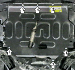 Защита стальная 2 мм Д, КПП для DFSK 500 Motodor.78608