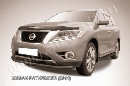 Защита переднего бампера Nissan Pathfinder (2012-2017) d57 серебристая