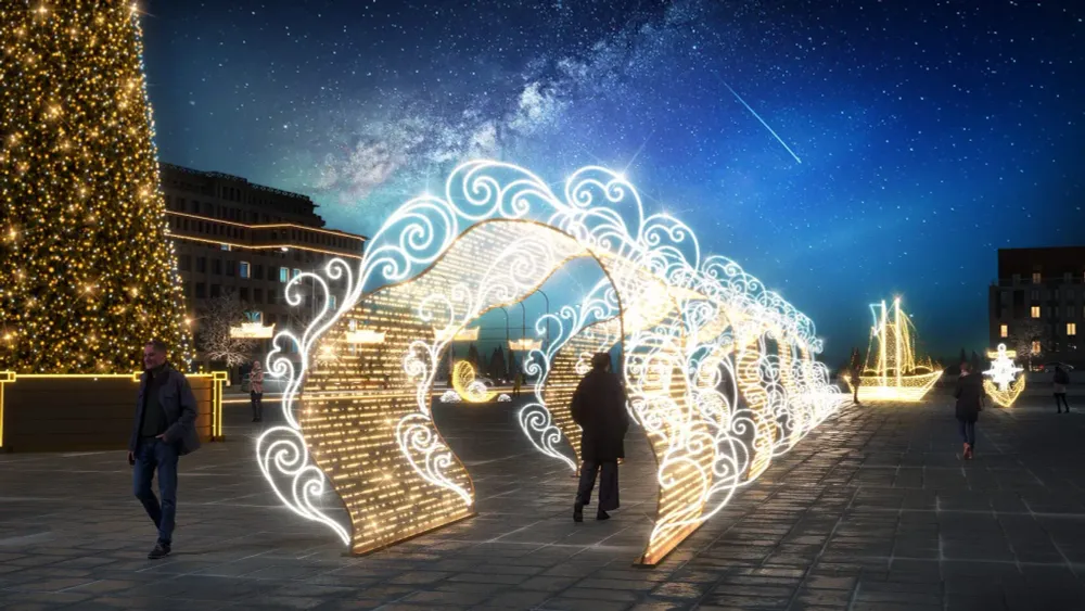 Световой тоннель "Морские волны"