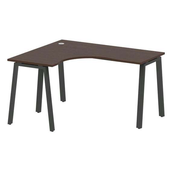 Metal System Стол криволинейный левый на А-образном м/к БА.СА-3 (L) Венге Цаво/Металл Антрацит 1400*