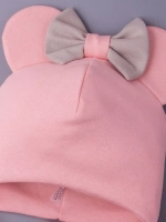 Шапка для девочек с ушками и снуд на осень