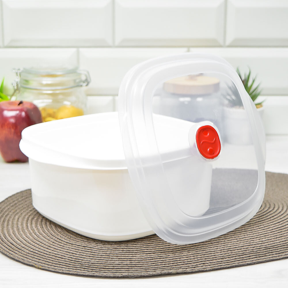 Емкость для СВЧ 2,5л "Bergamo" с клапаном (белый)