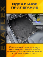 Коврики EVA для Лада Приора (03.2007 - 07.2018) - Комплект в салон - 3D С бортиками - Черный - Черный кант