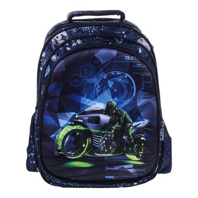 Рюкзак "Мотоцикл", 40*12*29см, анатом. спинка, 2 отд+ карман, боковые карманы