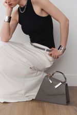 ТОНКИЙ РЕМЕНЬ С ЗАМОЧКОМ GREY|NUDE