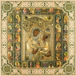 Икона БМ "Тихвинская", рама 28х28, в коробке