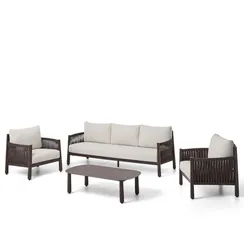 Комплект садовой мебели Aleria из коричневого алюминия и веревки