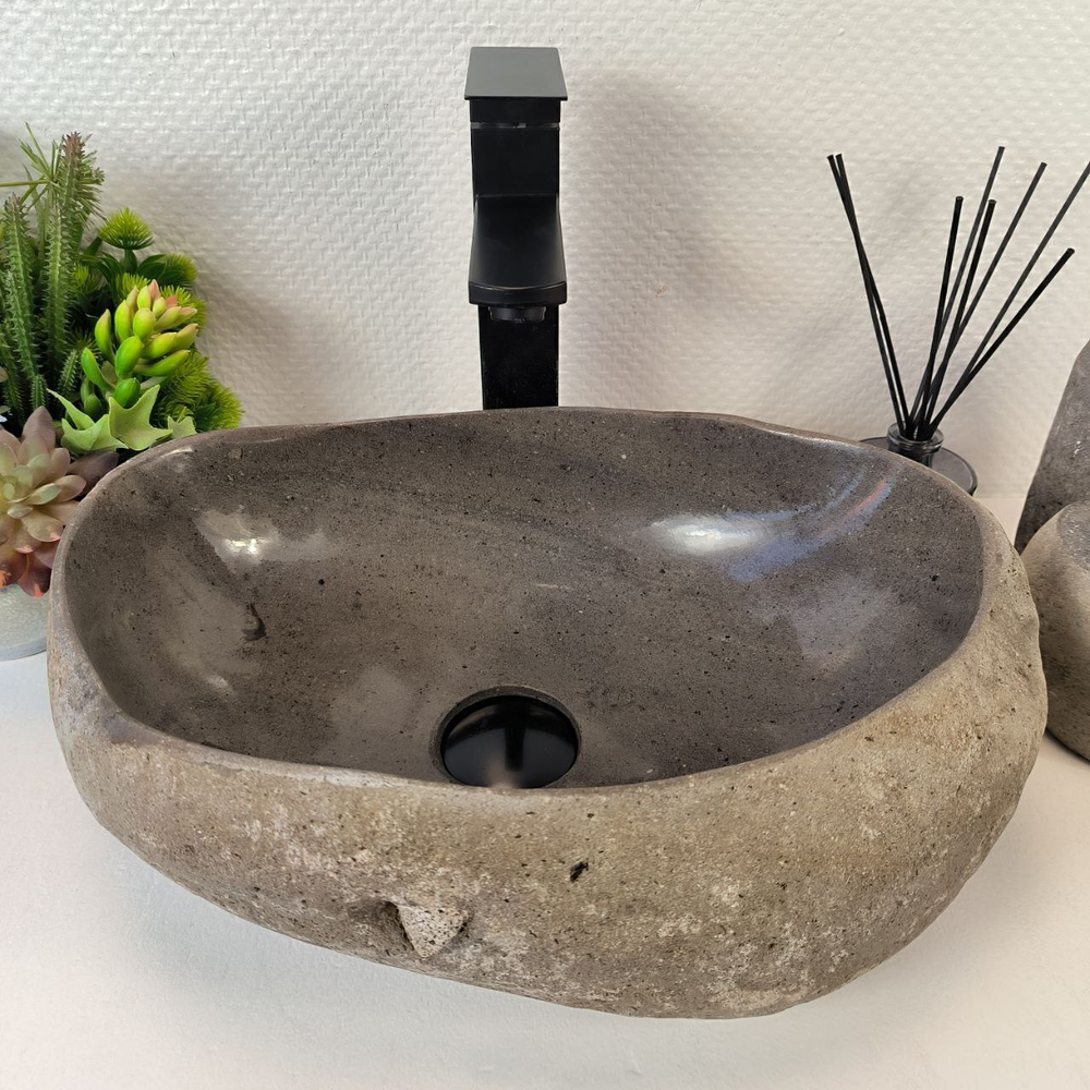 Раковина из речного камня RS-75360  42*30*14 0861