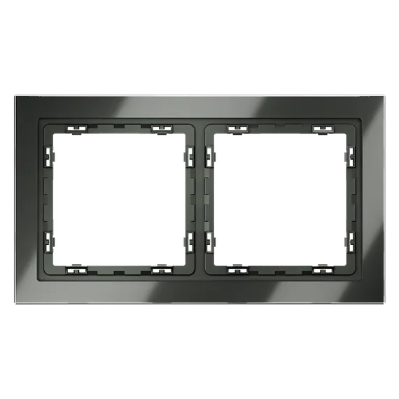 Рамка стеклянная VOLTUM S70 на 2 поста, (титан, стекло) vls110206