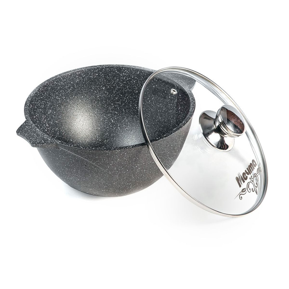 Казан алюминий, антиприг, 6 л, Гранит, с крыш, Мечта, 56701