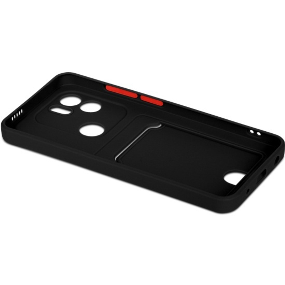 Силиконовый чехол с отделением для карты для Xiaomi Redmi A1+/A2+/Poco C51 black DF