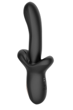 Черный вибратор с постукивающим эффектом - 22 см. (Цвет: черный)