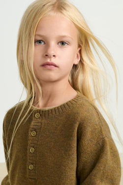 ZARA СВИТЕР ИЗ 100% ШЕРСТИ, ОЛИВКОВО-ЗЕЛЕНЫЙ