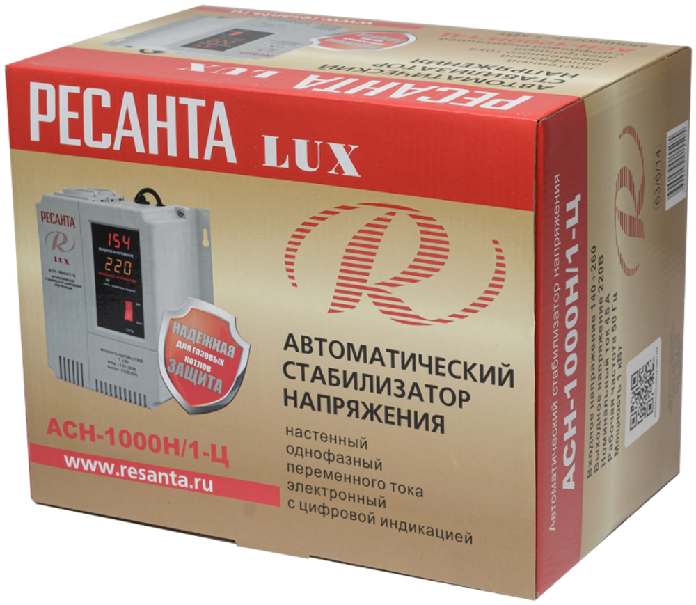 Стабилизатор напряжения серии LUX РЕСАНТА АСН-1000Н/1-Ц