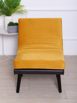 Кресло "Luna" антивандальный велюр горчичный/венге