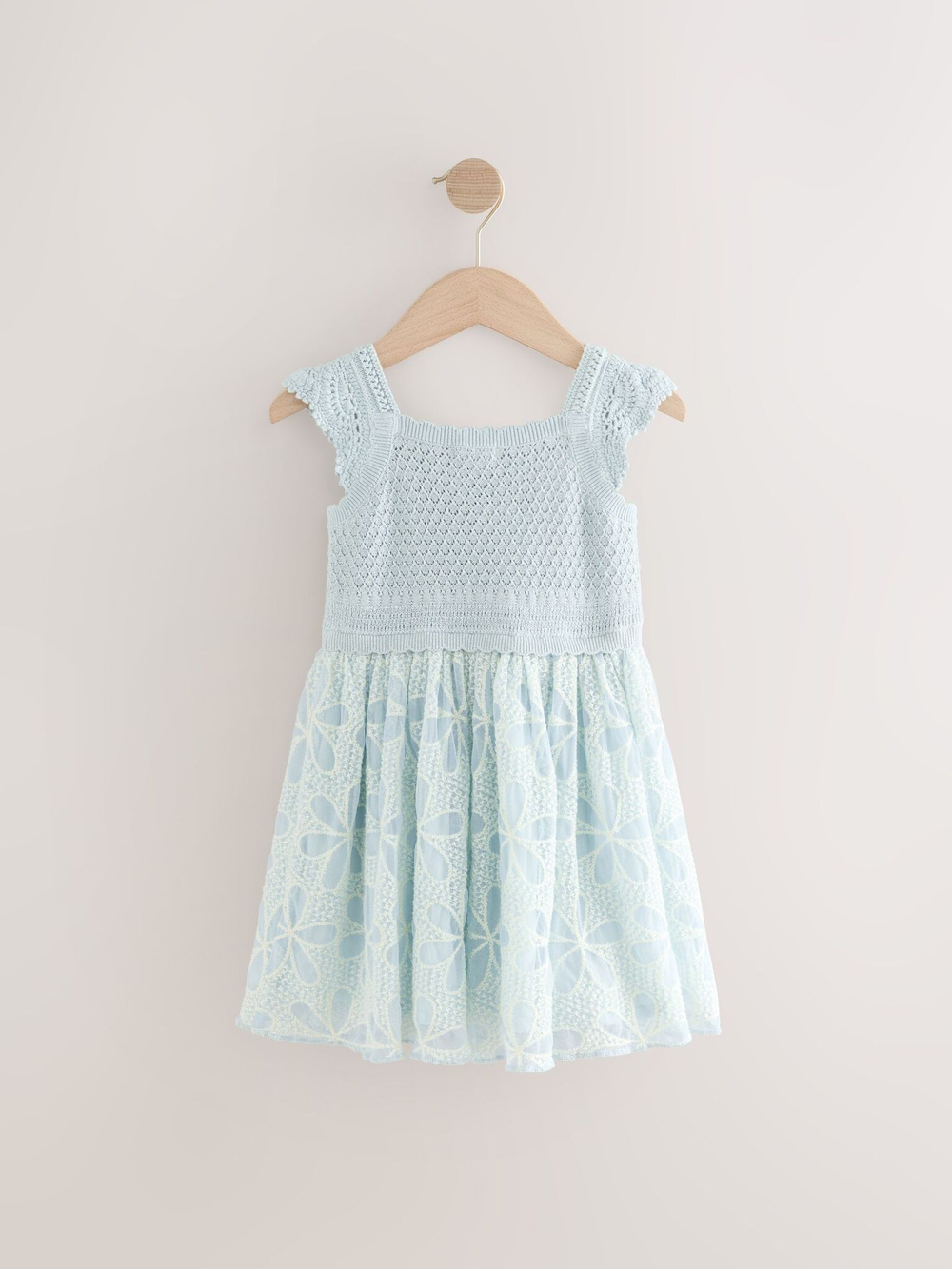 Платье с вышивкой для девочки Next AB6-933, Голубой