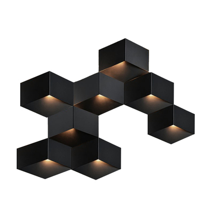 Настенный дизайнерский светильник  Fold 4208 by Vibia (8 плафонов, черный)