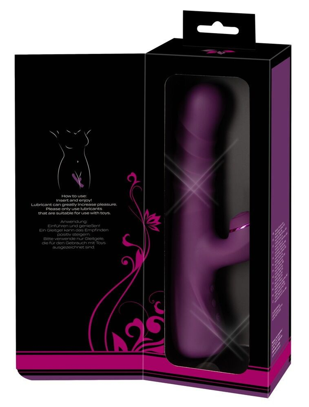 Фиолетовый вибратор-кролик с функцией постукивания и фрикциями 3 Function Rabbit Vibrator - 23,7 см. (Цвет: фиолетовый)