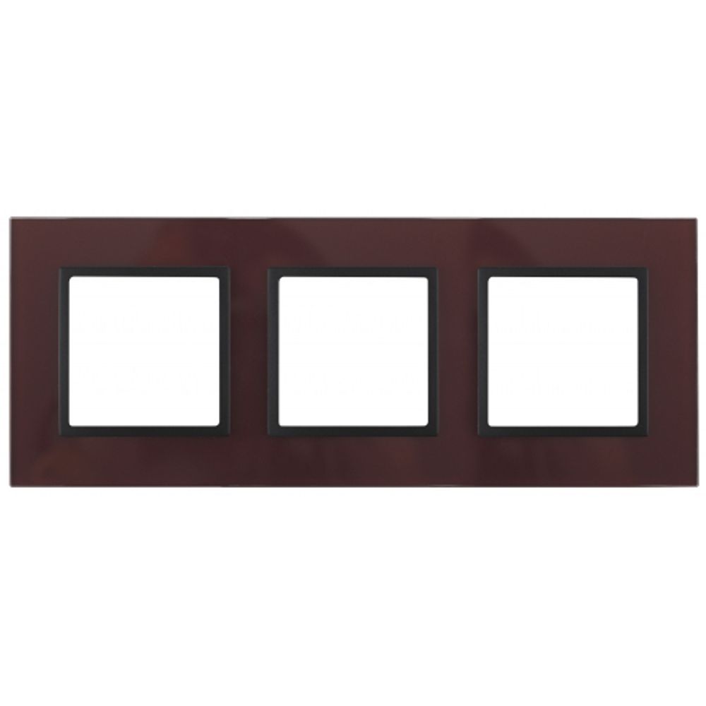 14-5103-25 ЭРА Рамка на 3 поста, стекло, Эра Elegance, бордо+антр
