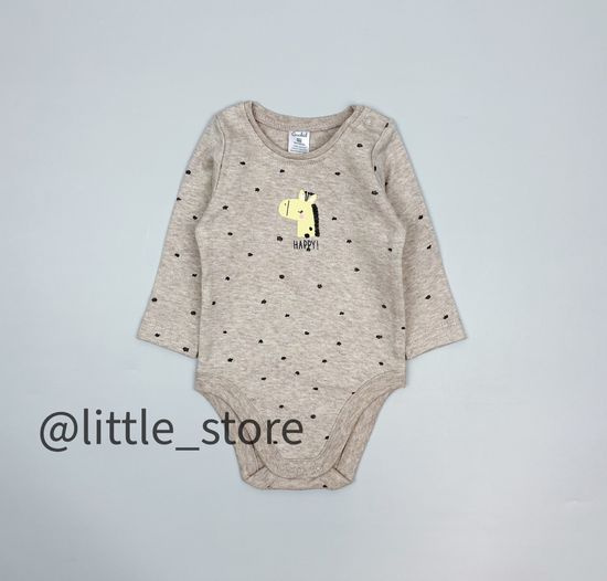 Боди хлопковое "Бежевое сафари" крапинки