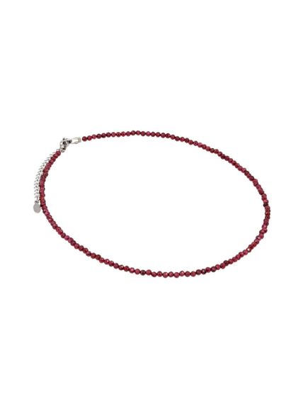 Фото чокер из граната 2165/3_гранат на белом фоне сбоку