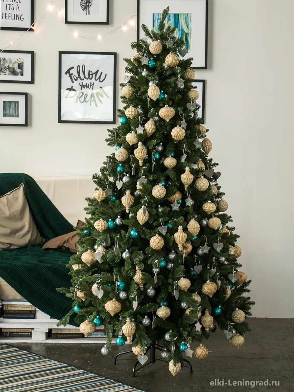 Искусственная ель «Барокко» (Литая+пвх) 180 см / 1.8 м