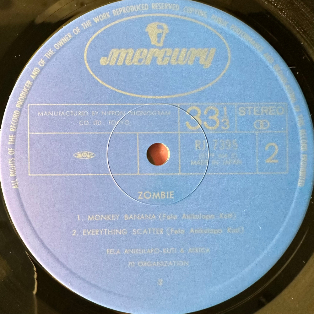 Fela And Afrika 70 ‎– Zombie (Япония 1978г.)