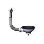 Выпуск для мойки UNICORN 1 1/2 (Ø40), круглый нерж. перелив 1 1/2 (Ø40), ручка-латунь E156