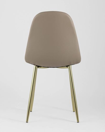 Стул Валенсия экокожа коричневая золотые ножки