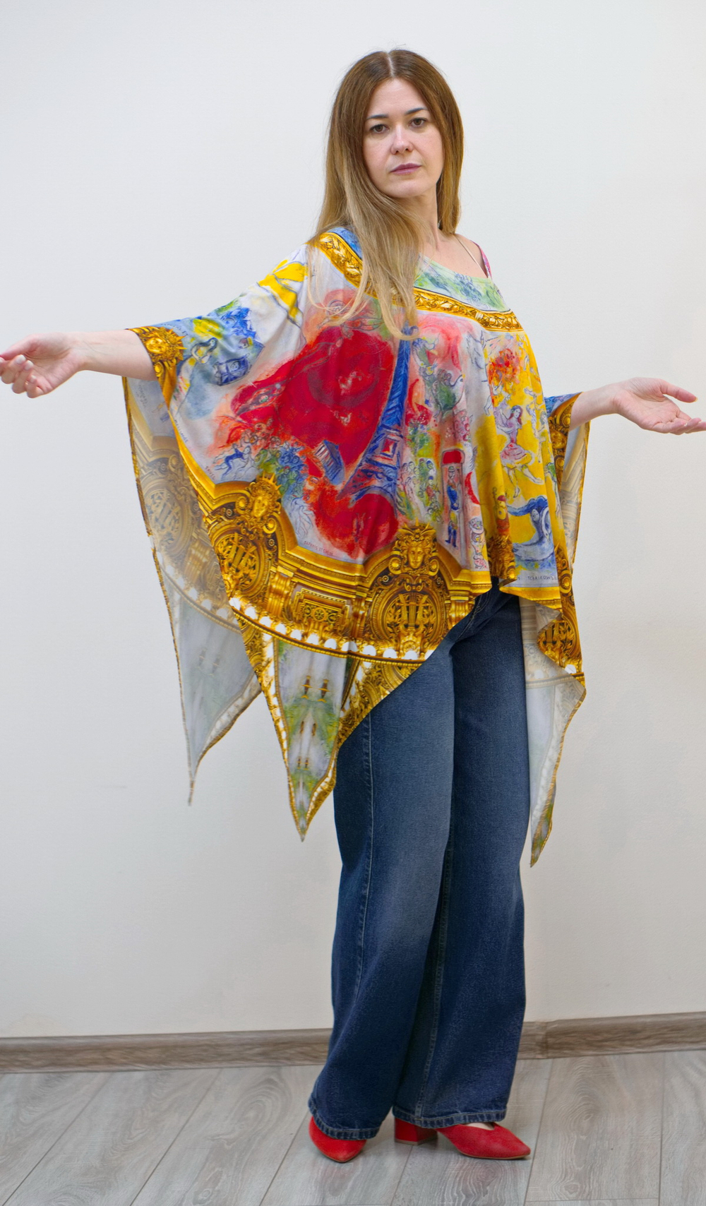 Накидка-пончо "Фантазии Марка Шагала"