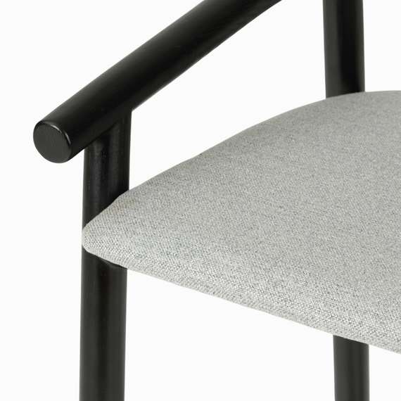 Полубарный стул Tout, 65 см, черный с серой обивкой