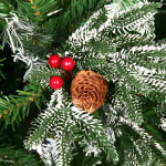 Ёлка «Лесная тайна» 180 см, ПВХ+резина с шишками, ягодами и снегом (972 ветки)