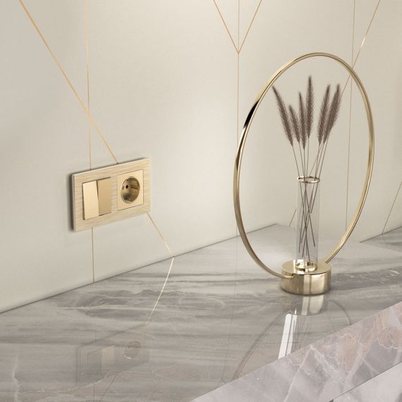 Выключатель двухклавишный проходной Werkel шампань W1122011 4690389157141