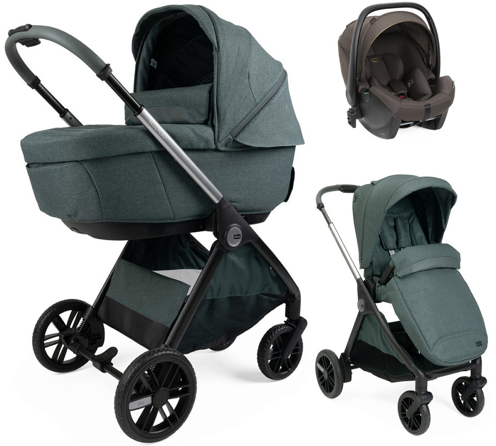 Коляска Chicco Bellagio 3 в 1 с автокреслом Kory Plus Bronze Lizard Re_lux Fir Tree