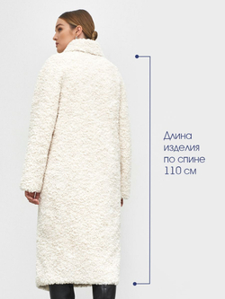 Искусственная шуба чебурашка тедди, белая, Северина