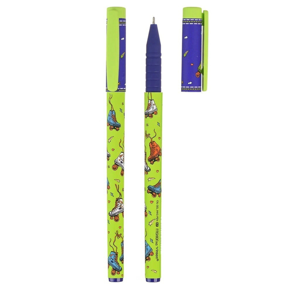 Ручка шариковая, масляная, Vinson, синие чернила, серия "Inline skate", 20 шт