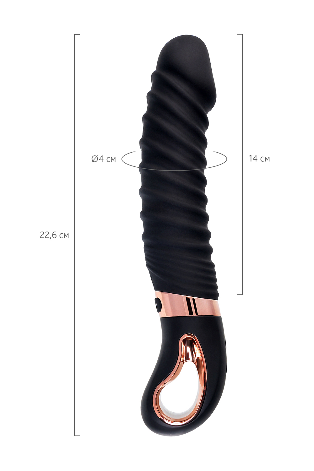 Нереалистичный вибратор WANAME D-SPLASH HURRICANE, силикон, черный, 22,5 см