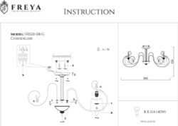 Люстра на штанге Freya FR2020-CL-08-BG