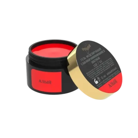 Гель моделирующий самовыравнивающийся цветной Алый 15мл,ОПЦИЯ