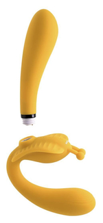 Желтый безремневой вибрострапон The Monarch - 23 см. (Цвет: желтый)