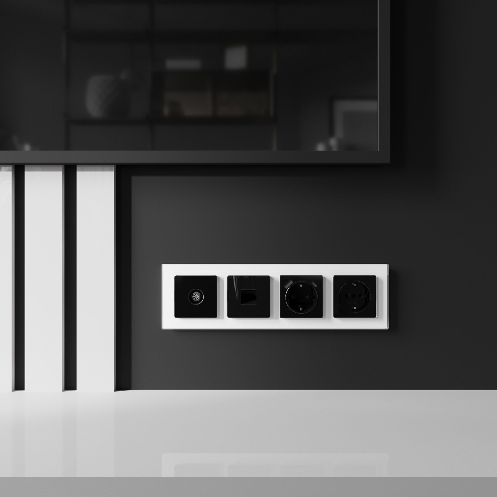 ТВ-розетка оконечная (черный акрил)